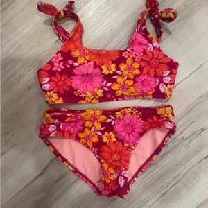 Cat & Jack Girls Floral Bikini Size Medium